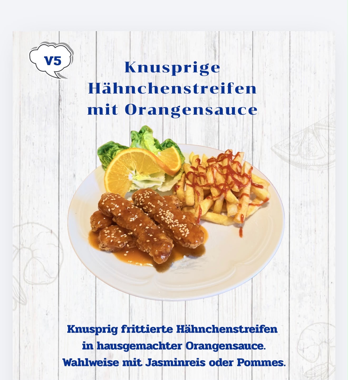 Hähnchenstreifen in Orangensauce
